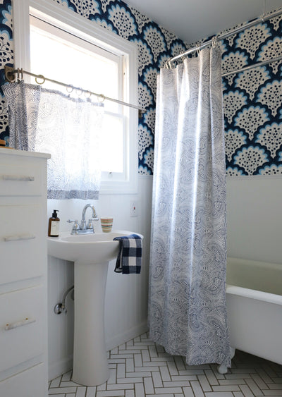 Before & After: A Punchy Pattern-Filled Bathroom