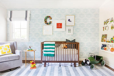 A Little Boy's Nursery Gets a Subtle Pop of Pattern