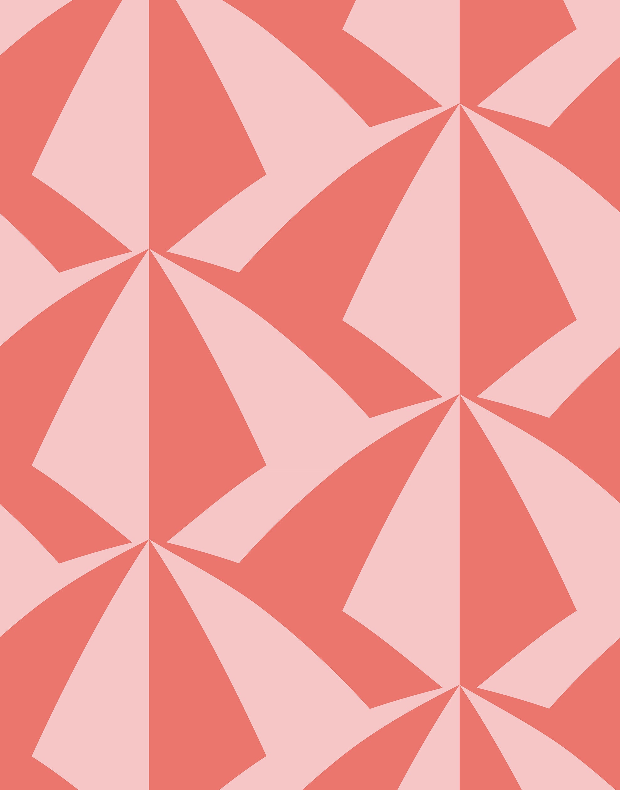 Parasol wallpaper is designed with overlapping shapes of multicolored beach umbrellas. Highly durable, fade resistant, and made in the USA. This wallpaper has a coral print on a pink background and is designed in collaboration with The Aesthetics of Joy.