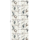 Balancing Act (Cream) wallpaper features colorful dancing monkeys and rabbits on a cream background