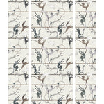 Balancing Act (Cream) wallpaper features colorful dancing monkeys and rabbits on a cream background