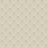 Zinnia (French Gray) Wallpaper mixes a geometric layout with the soft details of the zinnia flower. Cream, gray, and yellow illustration on a soft gray ground.