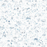Willows Wallpaper features leaves swaying, chickens pecking, fisherman fishing, children playing, and mothers mothering as they dance beneath the swaying willows. Painted by hand in shades of blue on a white background. Hillery Sproatt + Hygge & West