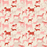 Find your favorite furry friend in our Dog Park pattern, designed in collaboration with Julia Rothman. This wallpaper features red and pink dogs on an off white background.