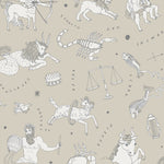 Our In the Stars wallpaper is inspired by Urania’s Mirror, a 19th-century set of astrology charts. This hand-drawn pattern evokes the mysterious motion of celestial bodies. This wallpaper features white and black motifs on a cream background and was designed by Julia Rothman.