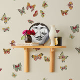 Butterflies (Parchment) featuring red, sage and mustard butterflies on a cream background | Nathalie Lete + Hygge & West