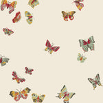 Butterflies (Parchment) featuring red, sage and mustard butterflies on a cream background | Nathalie Lete + Hygge & West