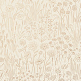 Alpine Garden Tonal (Copper) featuring hand drawn flowers in metallic copper on an off white background | Schoolhouse x Hygge & West Wallpaper Collection