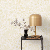 Alpine Garden Tonal (Chamomile) featuring hand drawn flowers in yellow on a white background | Schoolhouse x Hygge & West Wallpaper Collection