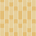 Wallpaper with undulating mustard yellow lines that form rhythmic columns on a white background | Schoolhouse + Hygge & West