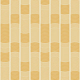 Wallpaper with undulating mustard yellow lines that form rhythmic columns on a white background | Schoolhouse + Hygge & West