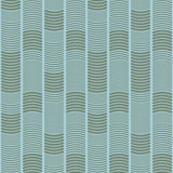Wallpaper with undulating green lines that form rhythmic columns on a blue background | Schoolhouse + Hygge & West