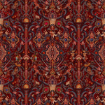 Inspired by The Big Lebowski’s singular characters, "striking" imagery, and oft-quoted dialogue, Abide Wallpaper is a visual feast of iconic movie moments. Red background designed to interpret a rug with hidden characters and scenes form the movie in blue, gray, pink, and orange. Universal + Hygge & West
