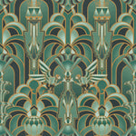 Drawing inspiration from the iconic Emerald City in Wicked, this wallpaper features a mesmerizing blend of deep greens and golds, evoking a sense of magical grandeur. The intricate geometric design mixed with hot air balloons and flying monkeys brings the enchantment of the city into your home.