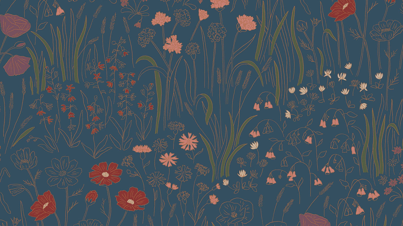 Alpine Garden Multi (Midnight) Wallpaper | Hygge & West