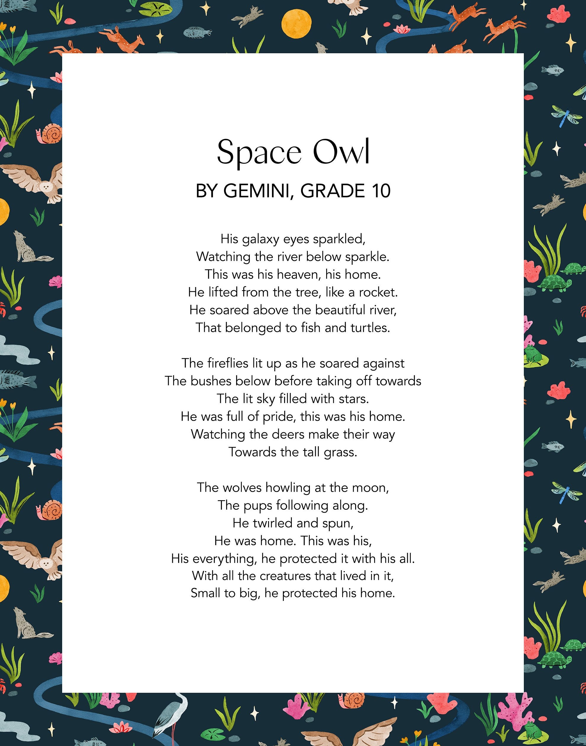 Space Owl wallpaper is based on a children's poem and designed by Vikki Chu
