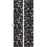 Balancing Act (Ebony) wallpaper features colorful dancing monkeys and rabbits on a black background