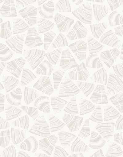 Wood (Cream) wallpaper featuring a taupe wood cut print on white
