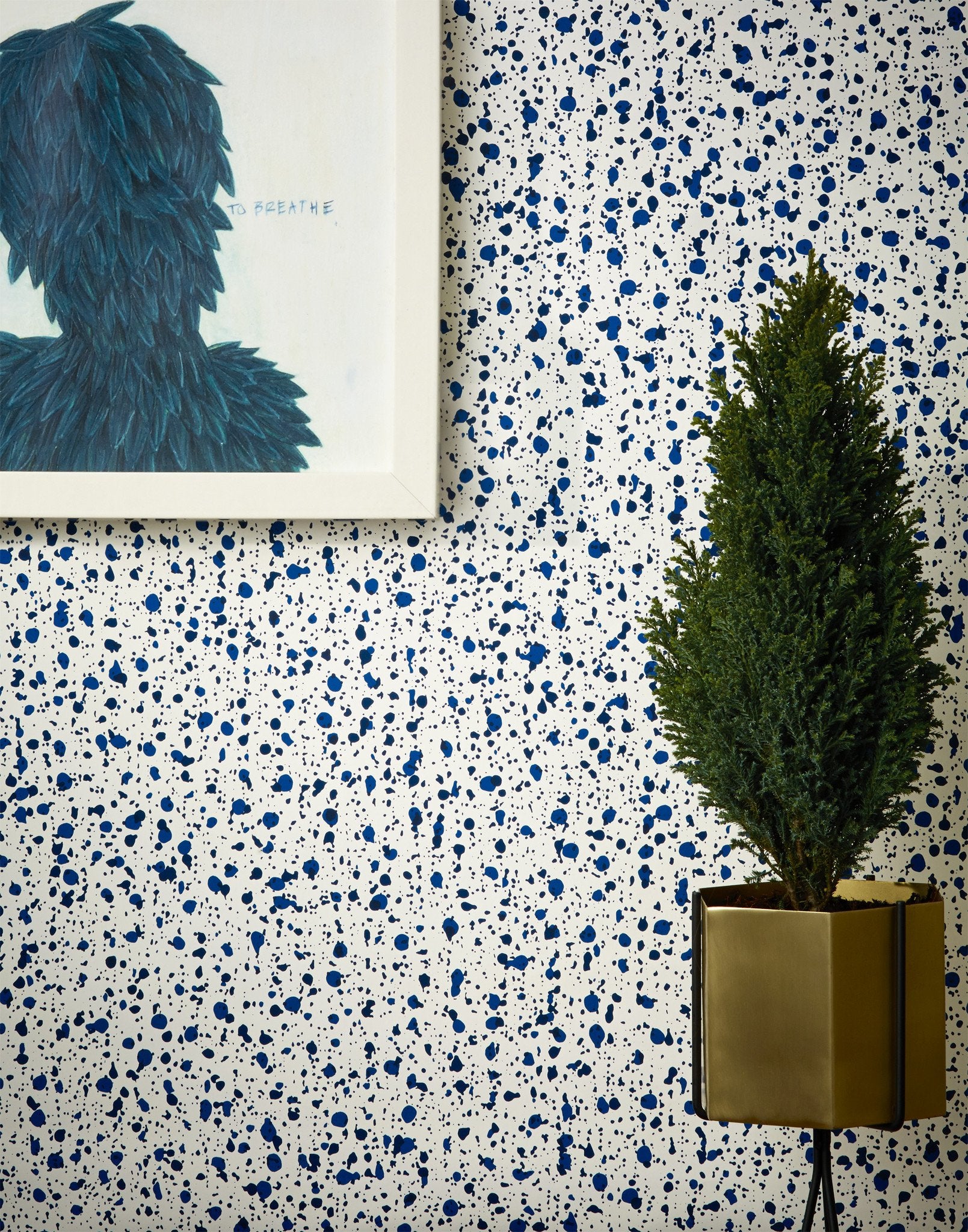 Snow (Blue) features a two tone blue pattern inspired by snow falling on a white background