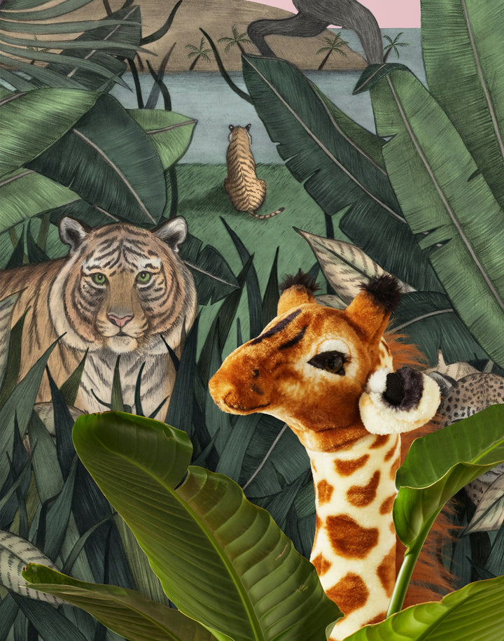 2本セット！HERMES 壁紙 JUNGLE LIFE BICOLORE HW_AT008_BengalSunrise_Detail_