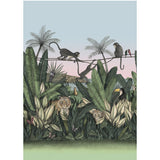 Bengal Sunrise wallpaper mural with Tigers and Monkeys inspired by The Jungle Book