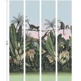 Bengal Sunrise wallpaper mural with Tigers and Monkeys inspired by The Jungle Book