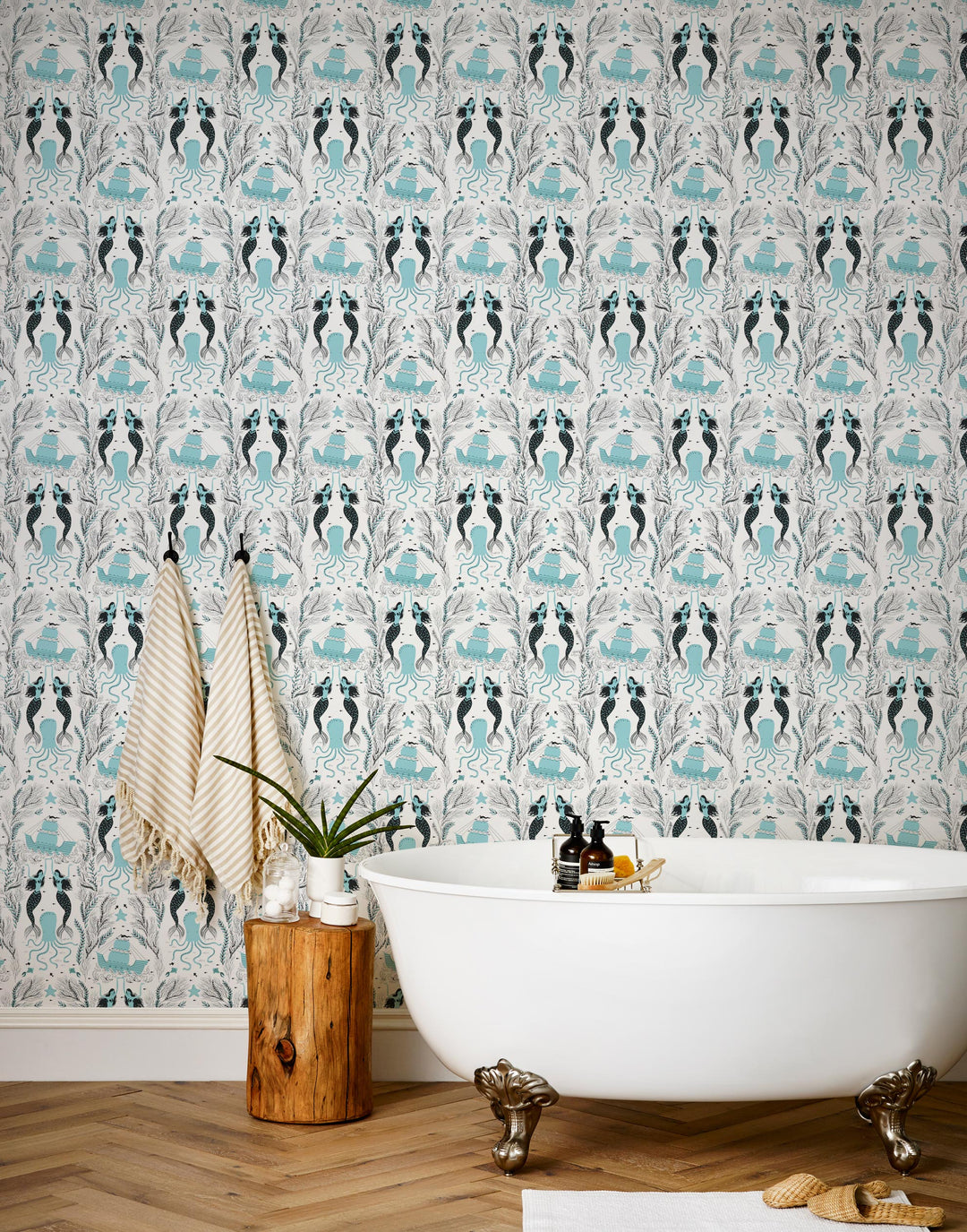 mermaid themed wallpaper