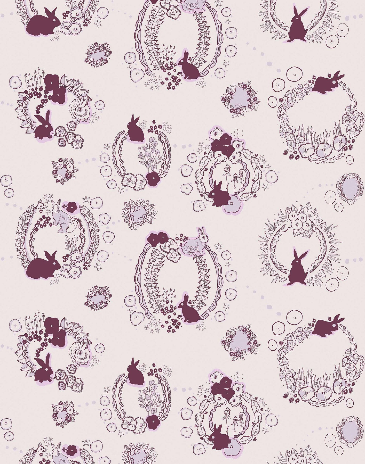 French Pattern Rabbitn Background Rabbit Pattern Wallpaper