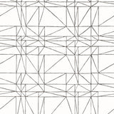 Strike (Charcoal) features modern, geometric metallic gray lines on white