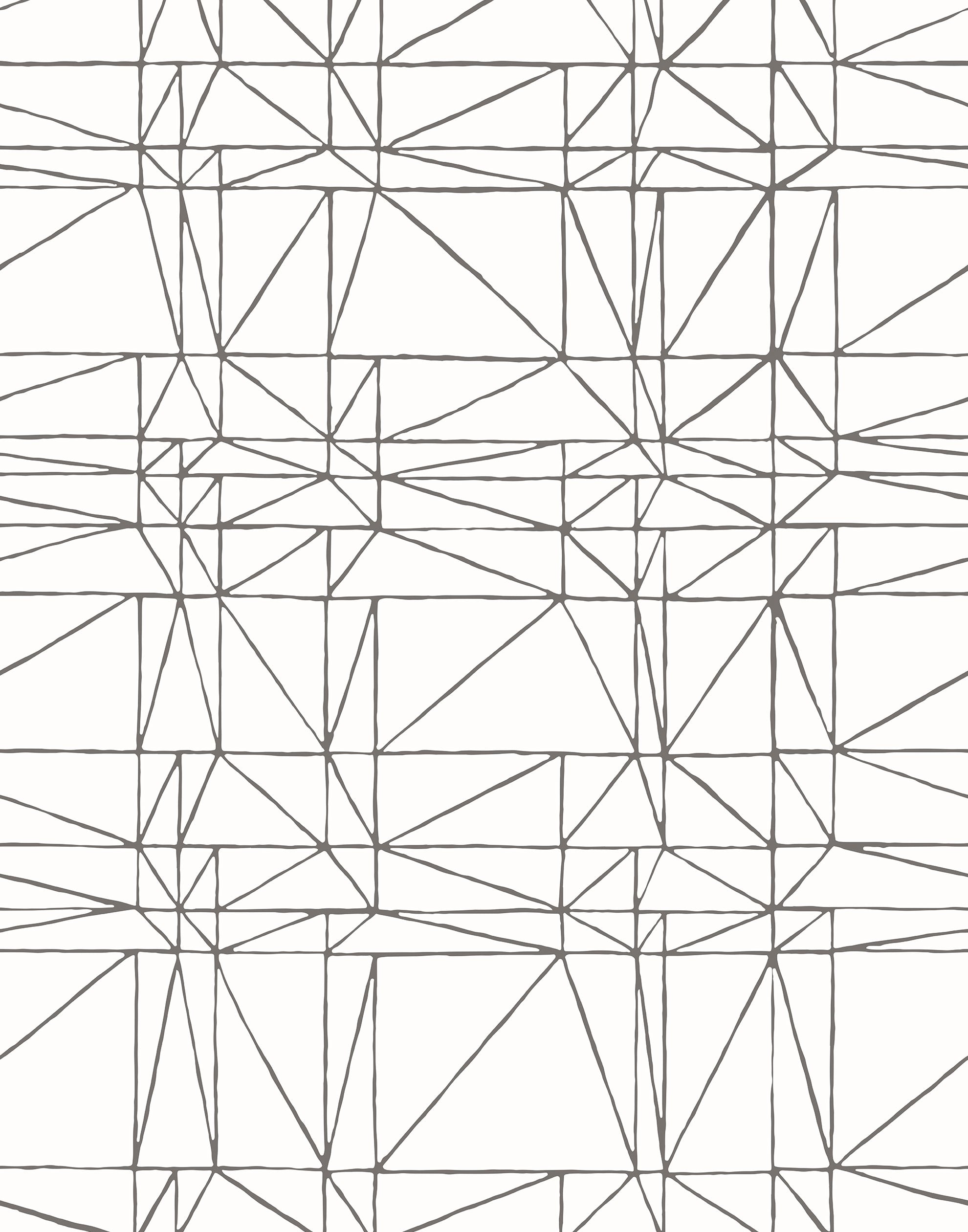 Strike (Charcoal) features modern, geometric metallic gray lines on white