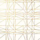 Strike (Gold) features modern, geometric metallic gold lines on white