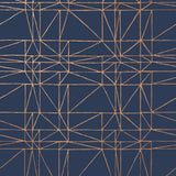 Strike (Navy) features modern, geometric metallic gold lines on navy blue