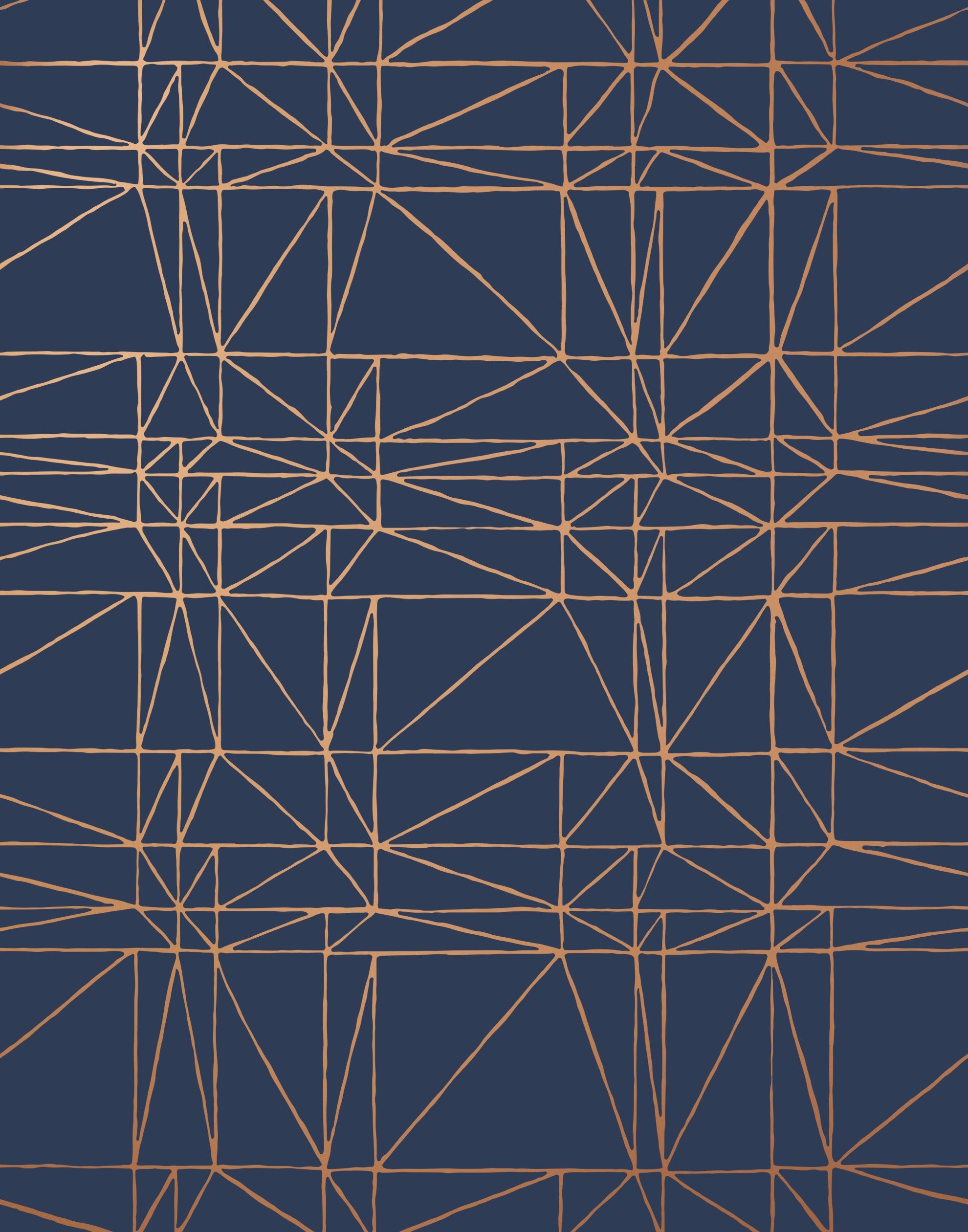 Strike (Navy) features modern, geometric metallic gold lines on navy blue