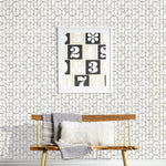 Slice (Charcoal) features modern, geometric lines in gray on white