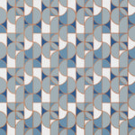 Slice (Blue) features modern, geometric lines and shapes in shades of blue