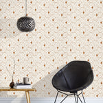 Quilt (Copper) features modern, geometric lines and shapes in metallic on white