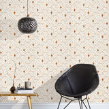 Quilt (Copper) features modern, geometric lines and shapes in metallic on white