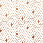 Quilt (Copper) features modern, geometric lines and shapes in metallic on white