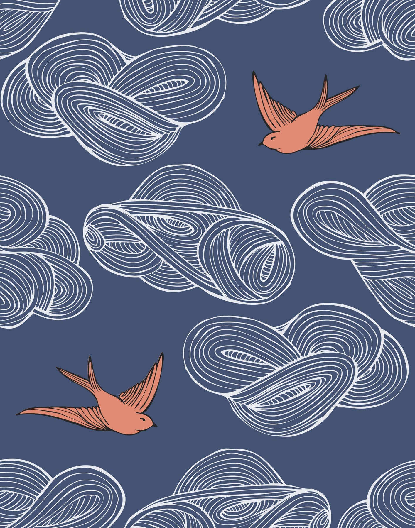 Blue pattern best sale wallpaper
