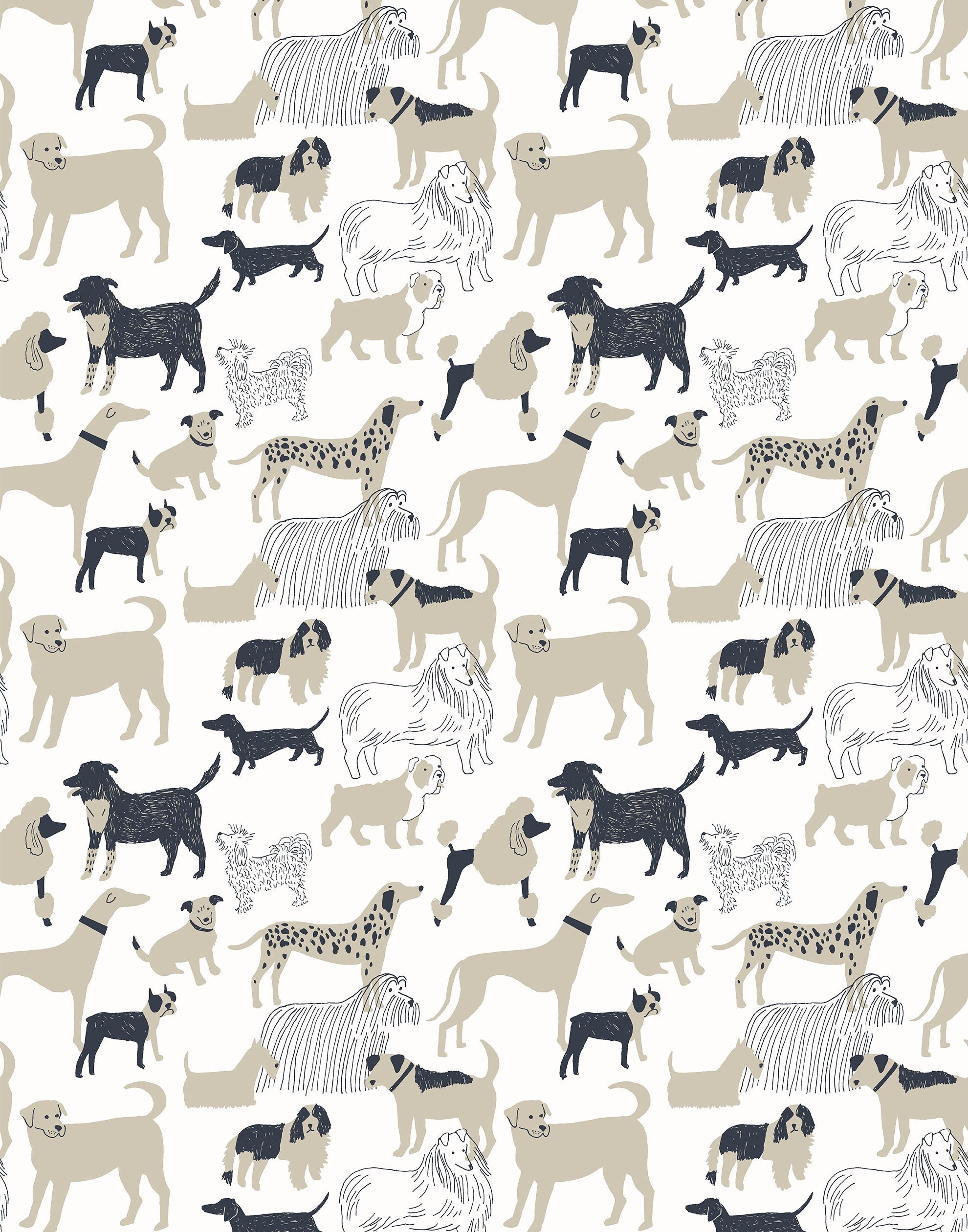 版画 Dog park HW_JRO056_DogPark_Taupe_Swatch