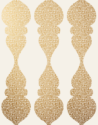 Carved Ogee Gold Wallpaper Swatch from Hygge & West