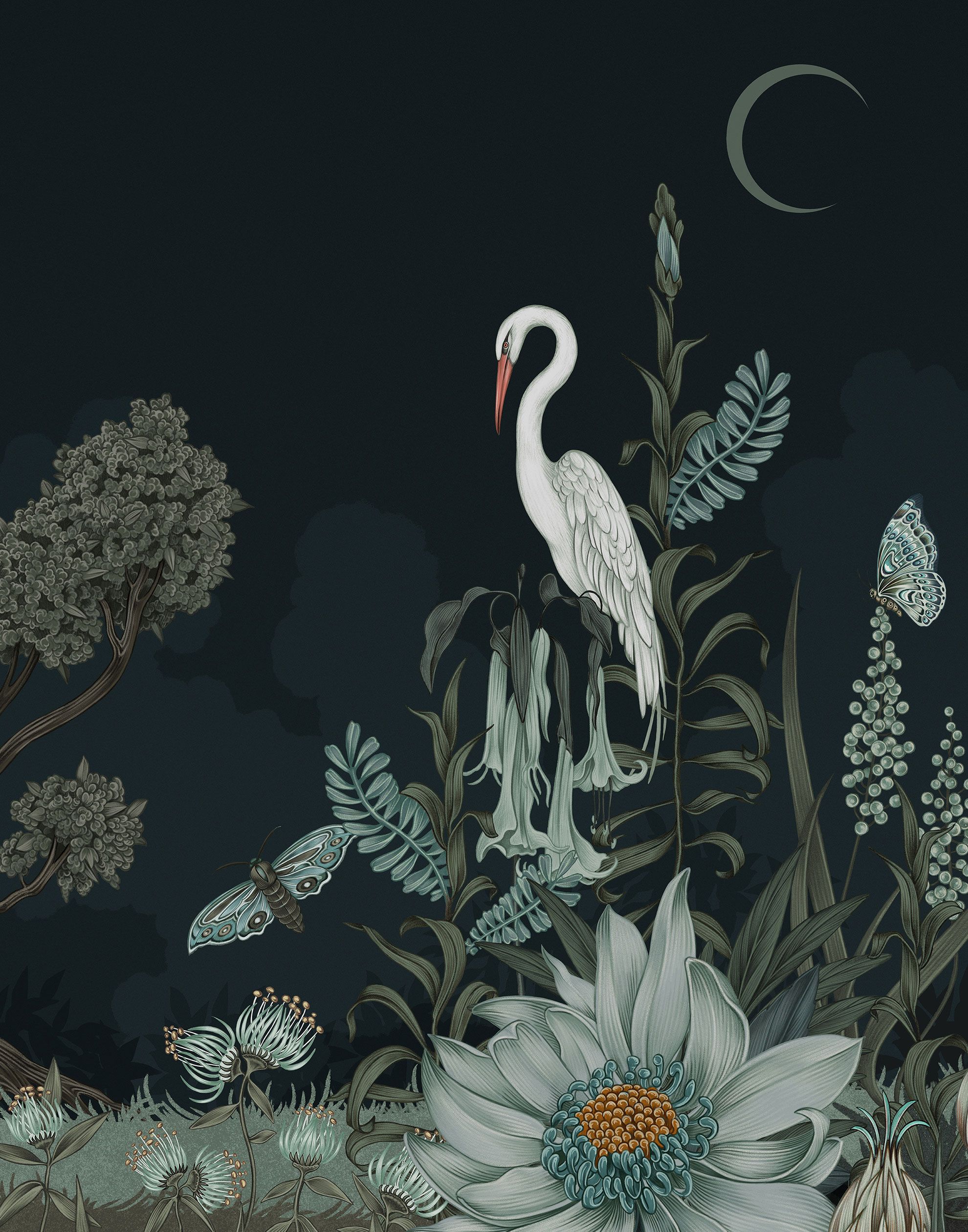 Wallpaper heron shop