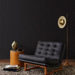 Palma (Ebony) featuring a soft black background with gray geometric pattern