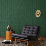 Palma (Green) featuring deep green background with gold geometric pattern