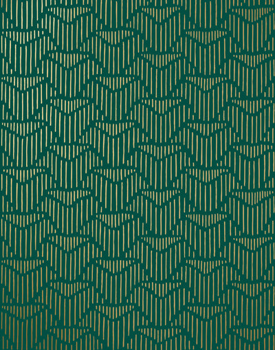 Palma (Green) featuring deep green background with gold geometric pattern