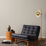 Palma (Sand) wallpaper featuring light tan background with taupe gray geometric pattern