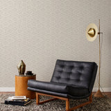 Palma (Sand) wallpaper featuring light tan background with taupe gray geometric pattern