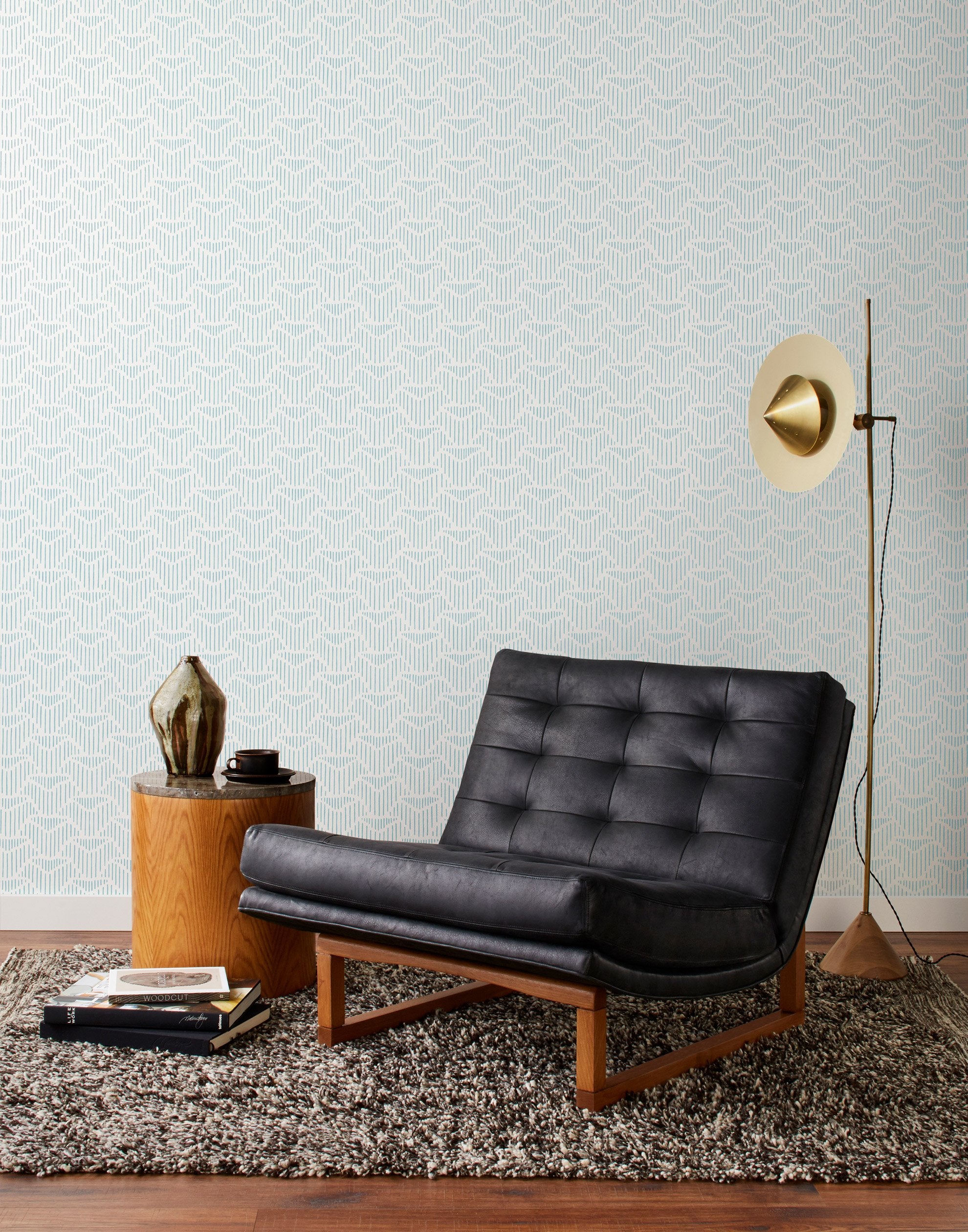 Palma (Pacific) featuring a white background with Pacific blue geometric pattern