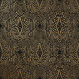 Diamante (Gold) features a symmetrical lace metallic pattern on black