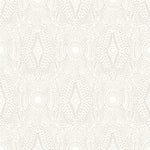 Diamante (Gray) features a symmetrical lace gray pattern on white